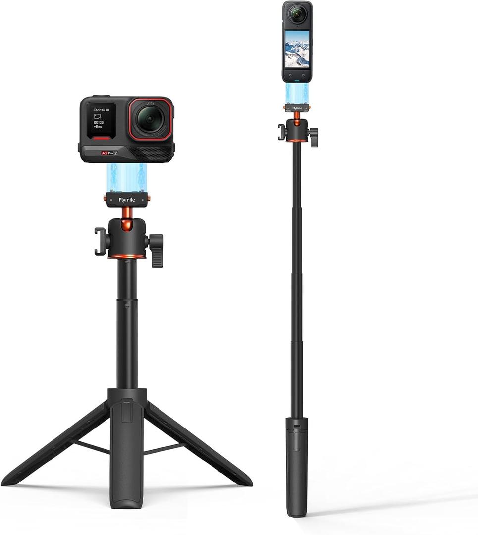 Tripod for Insta360 X5 ACE Pro 2, 21 Selfie Stick Quick Release Extension Rod Mini Table Desk Portable Handle Grip Stand with Cold Shoe for Insta 360 X5 X4 Air, ACE Pro 2 Accessories
