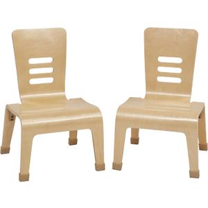 ECR4Kids 12" Bentwood Teacher School Stacking Chair, Natural (2-Pack)
