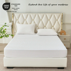  Hypoallergenic Quilted Plush and Breathable Mattress Topper Pad, Queen, White