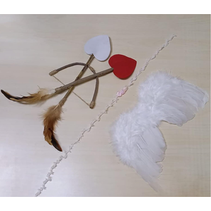 Baby Cupid Costume Feather Angel Wings Headband Arrows Bow Set Newborn Photography Props Baby Angel Outfit for Boys Girls