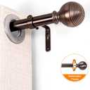 Curtain Rods for Windows 18 to 88 inch, 1 Inch Adjustable Curtain Rod, Heavy Duty Window Curtains Rod for Bedroom Living Room, Modern Decorative Drapery Rods Orb Finials