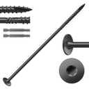 #14 x 7 Inch Outdoor Structural Wood Deck Screws (32Pcs/2lb), Carbon Steel, Black, Flat Head, Rust Resistant Epoxy Coated, T30 Star Bit