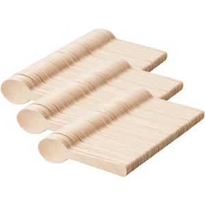 300 Pcs mini wooden spoons 4-inch length,natural birch wood biodegradable utensils cutlery,mini wooden spoons for home or outdoor party., Wood color