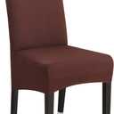 Stretch Dining Chair Slipcovers, XL/Oversized Removable Washable Soft Spandex Extra Large Dining Room Chair Covers for Kitchen Hotel Table Banquet Solid Color (4 Per Set, Coffee)