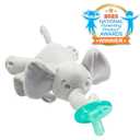 Philips AVENT Soothie Snuggle Pacifier Holder with Detachable Pacifier, 0m+, Elephant, SCF347/03- 1 Count (Pack of 1)