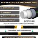 Garden Hose 100 ft Water Hose Flexible Heavy Duty Outdoor Lightweight No Kink Long Non-Expandable High Pressure Flat Hoses Pipe 100 Strong 3/4 Brass Fitting for Outside Yard Lawn Car Wash