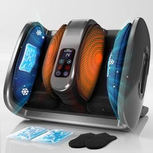 SUMELL Shiatsu Foot Massager with Heat & Cold Therapy - FSA/HSA Eligible, 6 Adjustable Modes for Arch & Heel Comfort, Professional-Grade Deep Kneading with Gel Packs (Silver Grey)