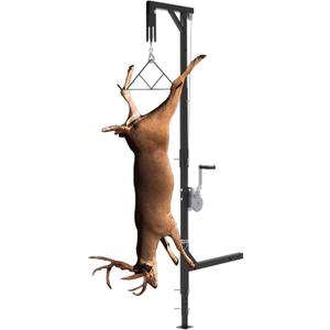 KNINE OUTDOORS Portable Game Hoist with 600 Pounds Capacity Truck Hitch Mount Deer Hanger with 360 Degree Swivel Complete Hoist Kit with Winch and Gambrel for Hunting Season Game up to 600lbs
