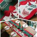 Christmas Table Runner Xmas Dining Table Linen Decoration with Tassels Cotton Blend Winter Holiday Decoration 13 x 70 inches (Green & Red, 13" x 70")