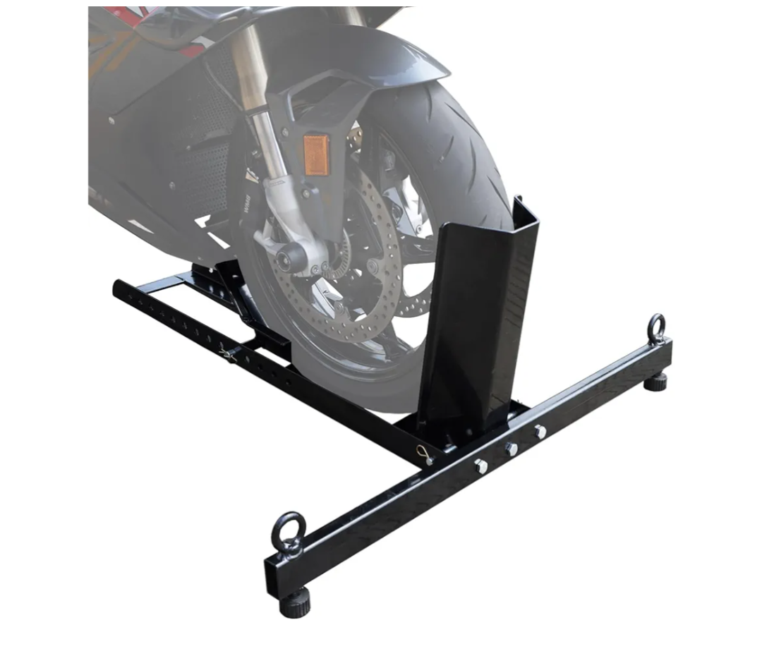 Jack Boss Motorcycle Wheel Chock, Motorcycle Stand Up to 1800LBs, Wide Range 3 Inch to 5 Inch Support Adjustable Front Tire Stand Chocks for Trailer and Truck, Suitable for Most Motorcycles