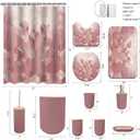 23 Piece Complete Pink Bathroom Set with Shower Curtain,Rugs & Accessories