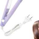 WenTigDY Hair Straightener, 2 in 1 Hair Curler, Mini Hair Straightener, Hairstyling Iron Heating Curler, Tourmaline Ceramic + Plastic, 190C, for Travel, Dormitory or Home (Purple)