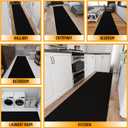Ottomanson Hallway Runner Rug Non-Slip Low Pile Carpet Runner for Entryway, Stain Resistant & Easy to Clean, Solid Black, 2'7" x 14'