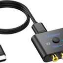 CAMWAY RCA to HDMI Converter - 16:9/4:3 Conversion 1080P AV to HDMI Adapter for Wii/PS1/PS2/N64/X-box/DVD/VCR,Composite CVBS Video Audio Converter with HDMI Cable Supports PAL,NTSC