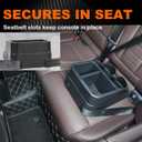 Universal Center Console Organizer for Truck Bench Seat & SUV, Truck Floor Console with Expandable Cup Holders, Fits Silverado Minivan, Stable Transmission Hump Storage Box for Car Backseat (Black)