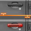 Savadicar 5-Piece Red Door Handle Cover Trim Kit for Jeep Wrangler JL JLU 4xe & Gladiator JT 2018-Present – Exterior Handle Cap Accent Accessories