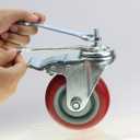 Heavy Duty Stem Caster Wheels Double Bearing PU Castors No Noise Swivel Casters M8-1.25x25mm 4 Packs with Dual Locking (4 Inch,With Brake)