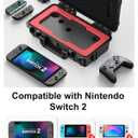 STARTRC GAMES Hard Carrying Case for Nintendo Switch 2, Waterproof Hard Travel Case for Nintendo Switch 2 Console, 2 Pro Controllers, 16 Game Cards and Other Accessories (Small)