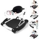 Baby Walker, 5-in-1 Baby Walker for Boys and Girls with Bouncer, Removable Footrest, Music, Foldable & Adjustable Speed Wheels Activity Walker for 6-18 Months Toddler Infant(Black)