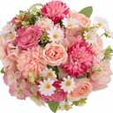 Artificial Rose Pink Flowers Bouquet Fake Silk Peonies Flowers Floral Arrangement Decoration for Wedding, Bridal Bouquets, Home Decor, Baby Shower, Table Centerpieces