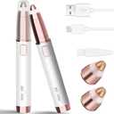 gurelax Electric Eyebrow Razor for Women, Eyebrow Hair Remover, Painless Eye Brow Trimmer Shaper with LED Light, USB Rechargeable, Eye Brow and Face Epilator as Stockings Stuffers (White-4)