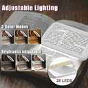 10X Magnifying Glass with Light and Stand, Real Glass Lens, Rechargeable Foldable Handheld Magnifier, 3 Color Modes Dimmable Lighted Page Magnifier for Reading Fine Prints, Low Vision Seniors (White Black)