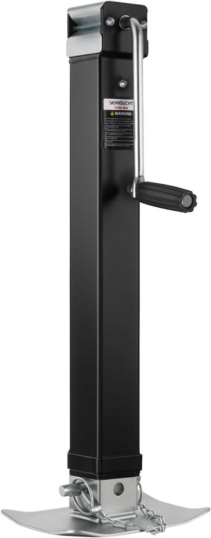 8000LBS Square Trailer Jack, 28.5" Lift，Weld-On Heavy Duty Trailer Jack with Drop Leg, Side-Wind Handle Jack for Trailer