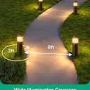 EDISHINE Low Voltage Landscape Lighting, 12V 3W 3000K Warm White, Electric Outdoor Bollard Lights with Connectors, Waterproof LED Pathway Driveway Walkway Lights Wired for Yard Garden