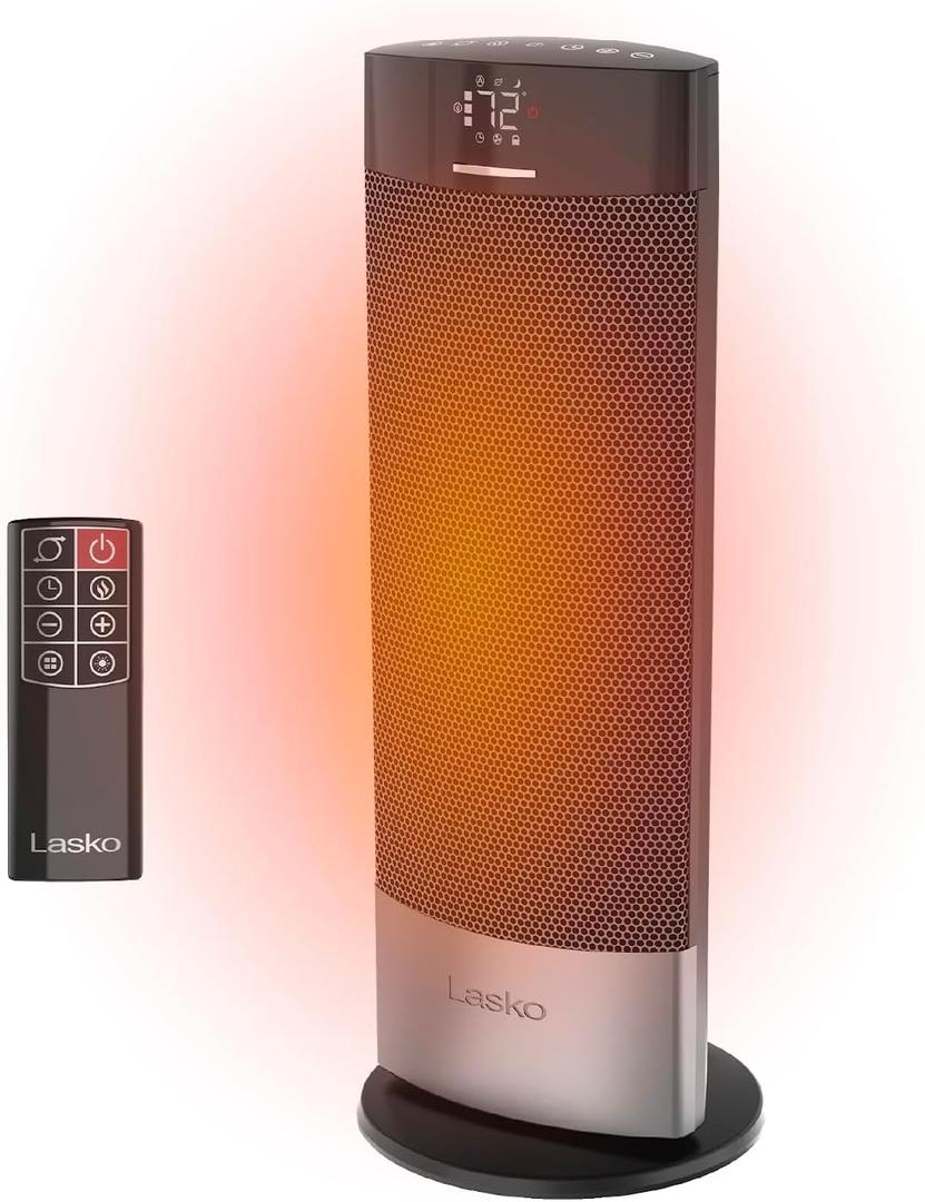 Lasko 18" Ellipse Ceramic Tower Space Heater - Remote - Black - CT18950