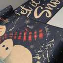 Christmas Kitchen Rugs Set of 2,Non-Slip Backing Snowman Christmas Kitchen Mats for Floor,Low-Profile Winter Xmas Holiday Decorations Christmas Doormat - 17x29 and 17x47 Inch