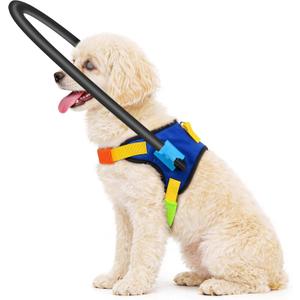 Blind Dog Halo Harness, Adjustable Blind Dog Collar with Protective Ring, Safe Walking Aid for Visually Impaired Pets, Comfortable Vest Design,22"-26"