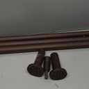 Oxdigi Tension Shower Doorway Curtain Rod/Adjustable 102.4-122.1 inches No Drilling Window Curtain Rod for Bethroom, Indoor Decor/Brown