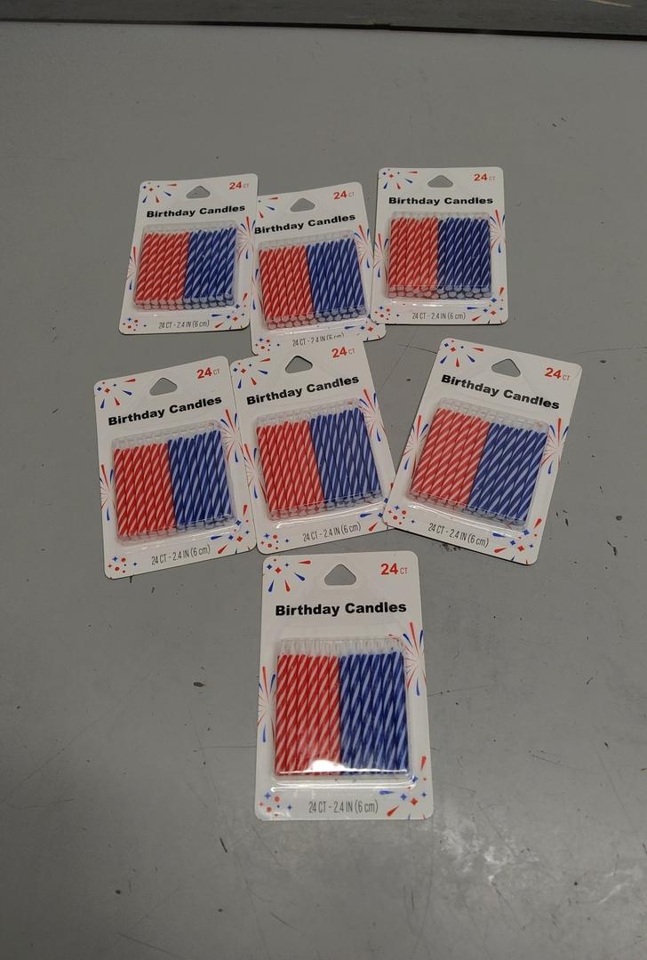 7 x Jacen  Birthday Candles, Blue/Orange
