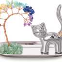 INNOLITES Cat Lover Gifts for Women - Cat Ring Holder Ring Dish - Jewelry Dish Trinket Tray - Cat Themed Gifts for Cat Mom, Woman Birthday Christmas Valentines Mothers Day Gift for Her, Friend, Wife