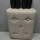 Poofzy Small Foot Stool Ottoman, Linen Ottoman Foot Rest with Legs, Rectangle Foot Rest for Couch, Footstools and Ottomans Small for Living Room and Entryway (Beige)