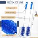 Baderke 2 Pieces Drain Brush Pipe Cleaning Tube Brushes 19.7 Inch Plastic Shower Pipe Flexible Cleaning Tool(Blue,19.7 x 2.4 Inch)