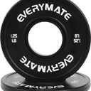 EVERYMATE Black Change Weight Plates 1.25LB Set Fractional Plate Olympic Bumper Plates for Cross Training Bumper Weight Plates Steel Insert Strength Training Weight Plates