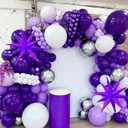2 x 83Pcs Dark Purple Balloon Garland Kit with 2 Foil Star Balloons, 18/12/10/5 Inch Matte Purple Latex Balloons for Princess Birthday, Baby Shower, Bachelorette Party Decorations