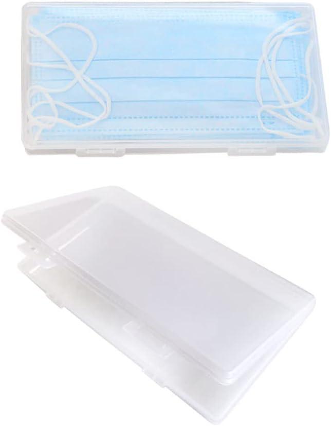 SPEEDWOX Mask Storage Case 2 Pack Portable Mask Case Storage Box Masks Organizer Disposable/Reusable Face Masks Organizer Dustproof Storage Plastic Box with Lid for Mask Pollution Prevention(Clear)