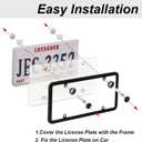 2Pack Transparent License Plate Cover and Frames,Clear Front and Rear License Plate Holder,Unbreakable Car Licence Plate Frame Protector fits Any US Plates with Screws & Caps (Black Frame)