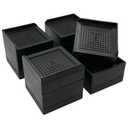 Furniture Risers 4 inch, Heavy Duty Furniture Elevator in Heights of 1.5, 3 or 4 Inch，Rectangle Raising Blocks for Bed, Couch, Desk, Sofa, Tables,Support Up to 1,300 Lbs (4 Pack-Black)