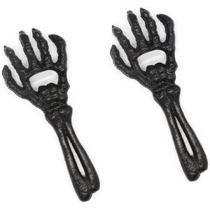 2 Pack Skeleton Hand Bottle Openers, Cast Iron Bottler Opener for Beer, Beverage, Soda