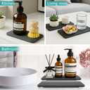 Diatomite Stone Sink Tray Drying Mat for Kitchen Sink Bathroom Counter Trays Diatomaceous Earth Dish Water Absorbing Stone Quick Dry Soap Tray Dispenser Holder Black Bathroom Decor Accessories (Dark Grey Diatomite)