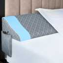Kayfia Queen Size Pillow Wedge for Headboard Gap Bed Gap Filller (0-8") Mattress Space Filler Pillow Stopper with 2 Side Pocket Triangle Foam Pillow Wedge Between Headboard Mattress(Grey, 60"x10"x6") 
