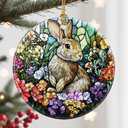 2 x Christmas Ornament, Christmas Decoration, Ceramic-Style Rabbit Ornament, Heirloom Keepsakes, Holiday Ornaments, Holiday Presents, Unique Xmas Gifts, Gift Exchange Ornaments, Gift Idea