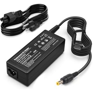 65W 19V AC Adapter Compatible with Acer Aspire V3 V5 E1 E3 E5 ES1 R3 M5 F5 5000 5100 5250 6920 7741Z N15Q1 N16Q2 Laptop Power Supply Cord Monitor for LCD H236HL SA230 G276HL S230HL G246HL