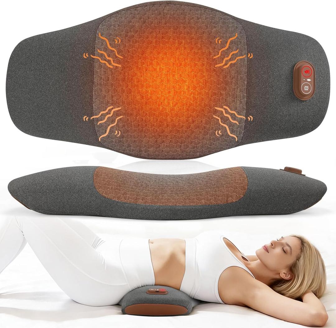Electric Lower Back Massager for Sciatica Pain Relief, 3 Heat & Vibration Settings, Deep Tissue Massage for Back Relief-Extra Long Power Cord, Ideal for Sofa & Bed Use, Relax & Relieve Muscle Tension