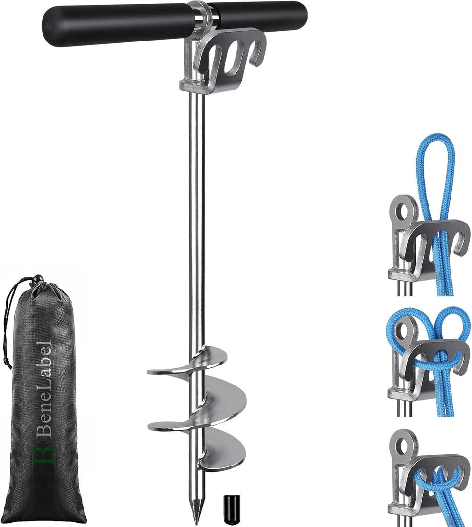 BeneLabel 17" 26" 36" Boat Sand Anchor for Boat Screw in Boat Anchor for Shallow Water, Stainless Steel Boat Beach Anchor for Sandbar, TET Ski Anchor, Kayak Anchor, Pontoon Boat, Sandbar