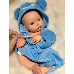 13Inch Full Silicone Reborn Baby Doll Boy Drink and Wet Full Body Silicone Doll Anatomically Correct Real Baby Doll Washable for Children's Presents