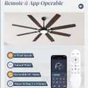 Fanbulous 72 Inch Black Ceiling Fans with 3CCT Lights and Remote, 24W